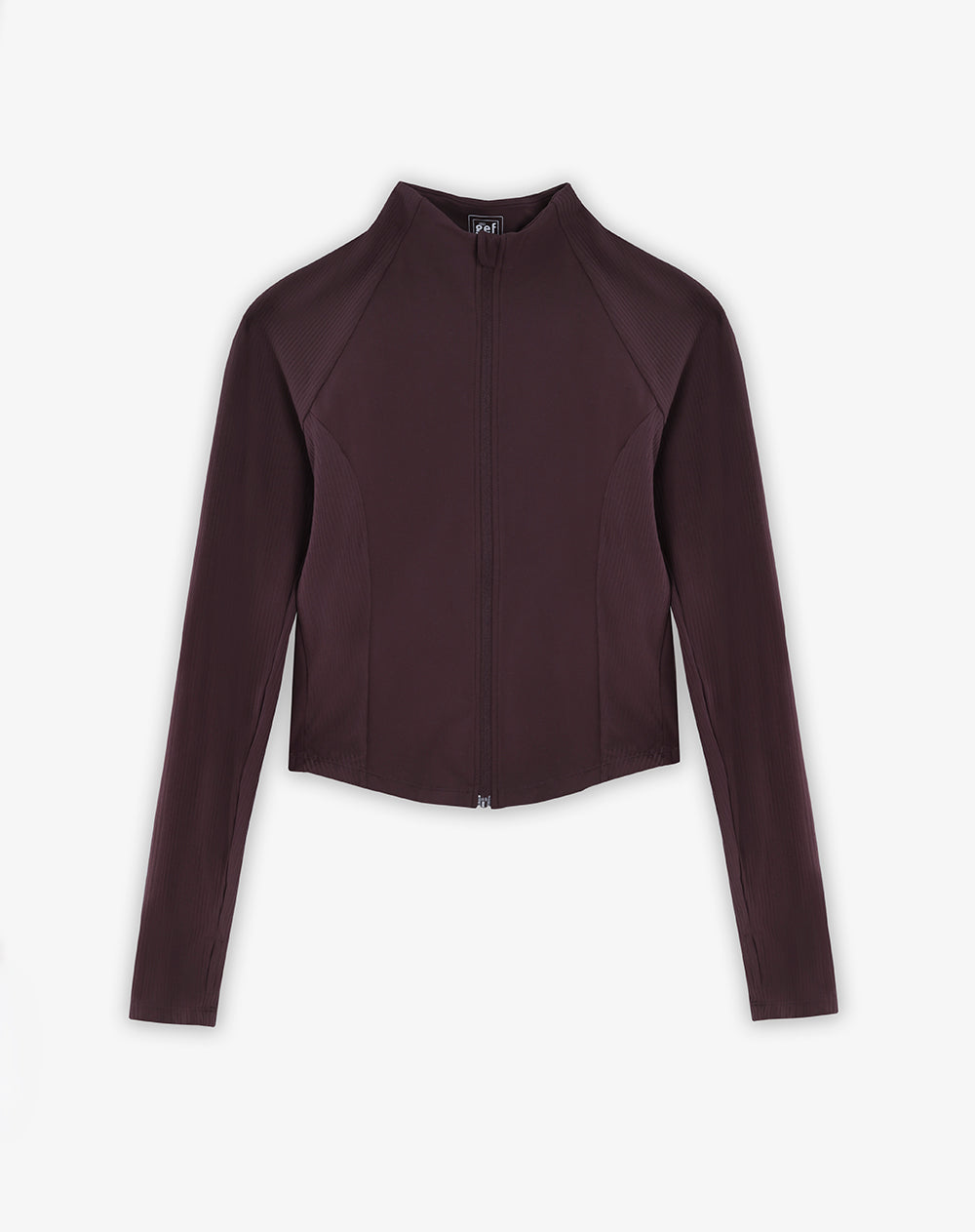 Chaqueta slim sin capucha vinotinto mujer