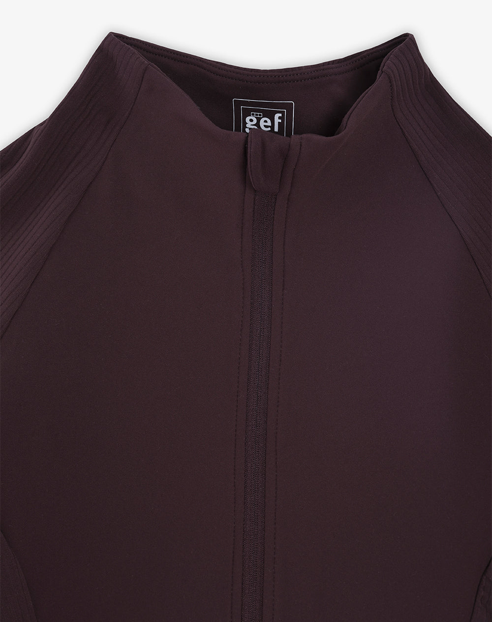 Chaqueta slim sin capucha vinotinto mujer