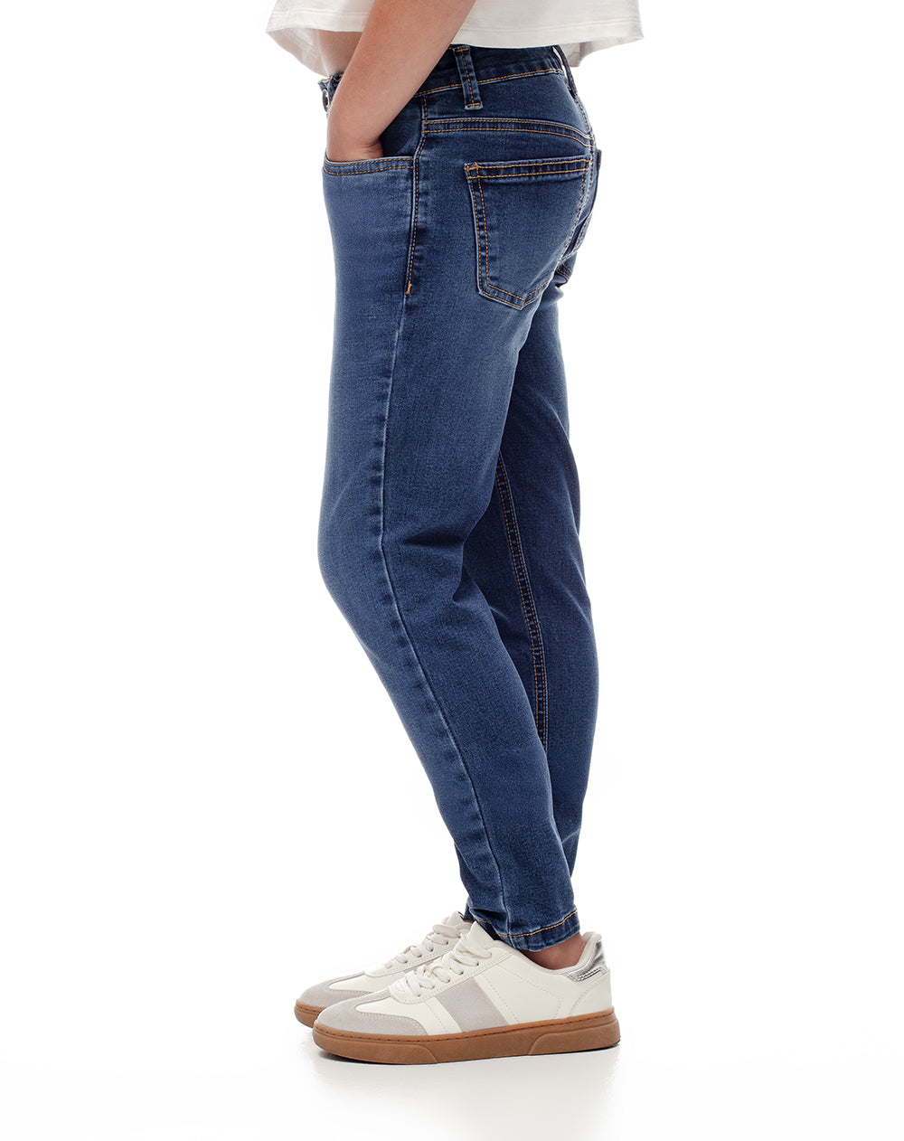Jean skinny tiro medio índigo oscuro niña