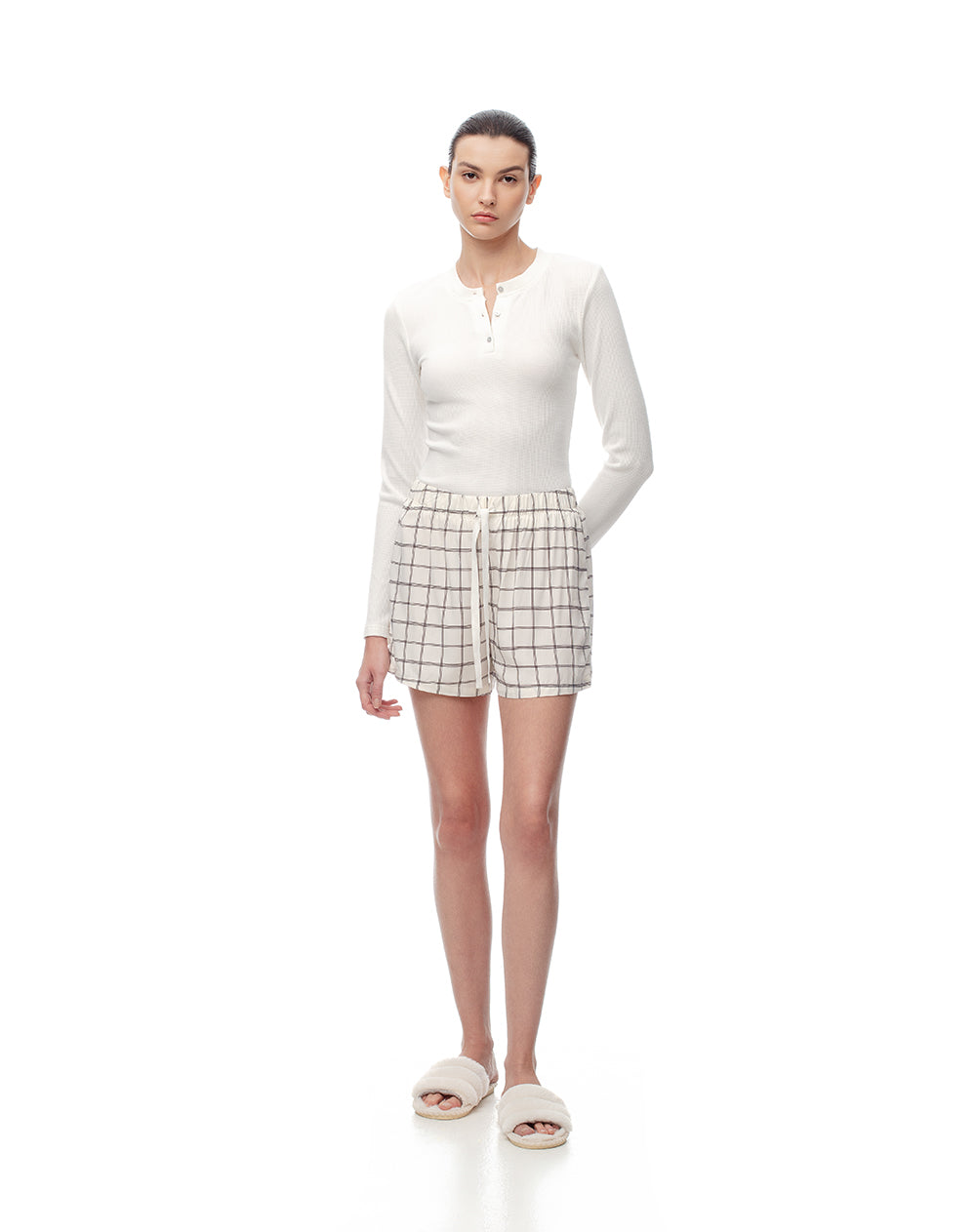 Short de pijama cuadros mujer