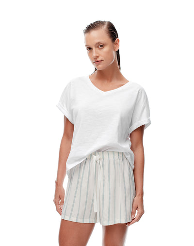 Short pantaloneta crudo rayas