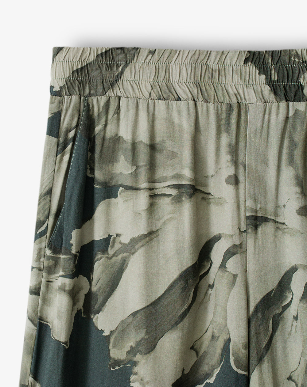 Pantalón wide leg tiro medio estampado mujer