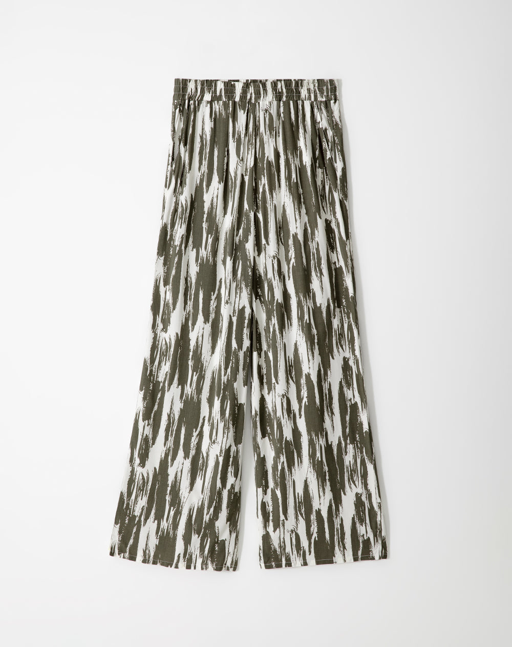 Pantalón Lilenis loose fit tiro medio verde estampado