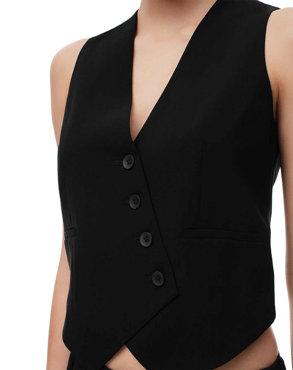 Chaleco fit sin capucha negro
