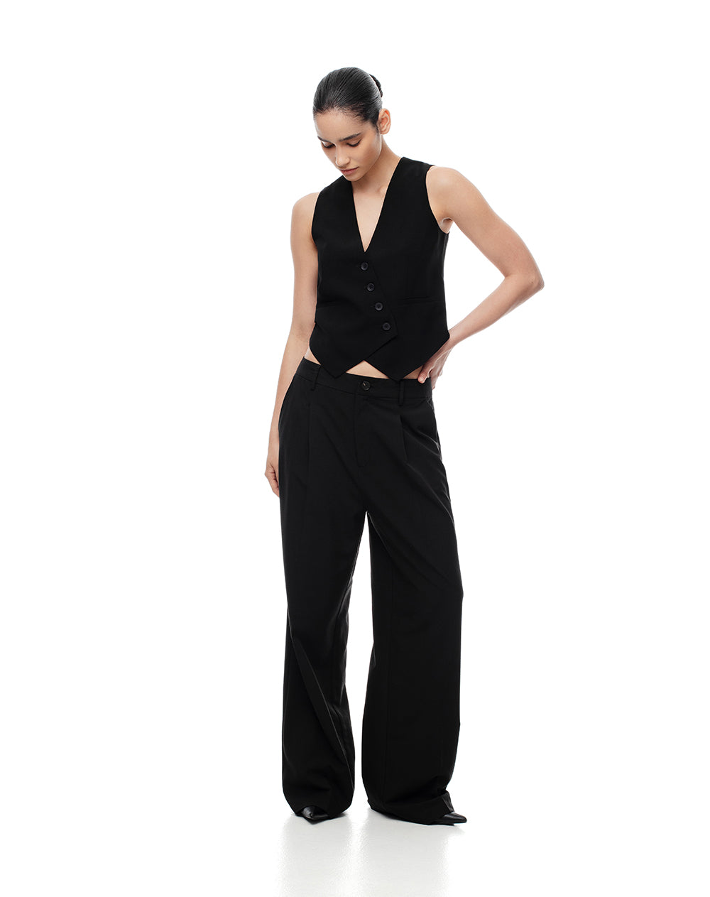 Chaleco fit sin capucha negro