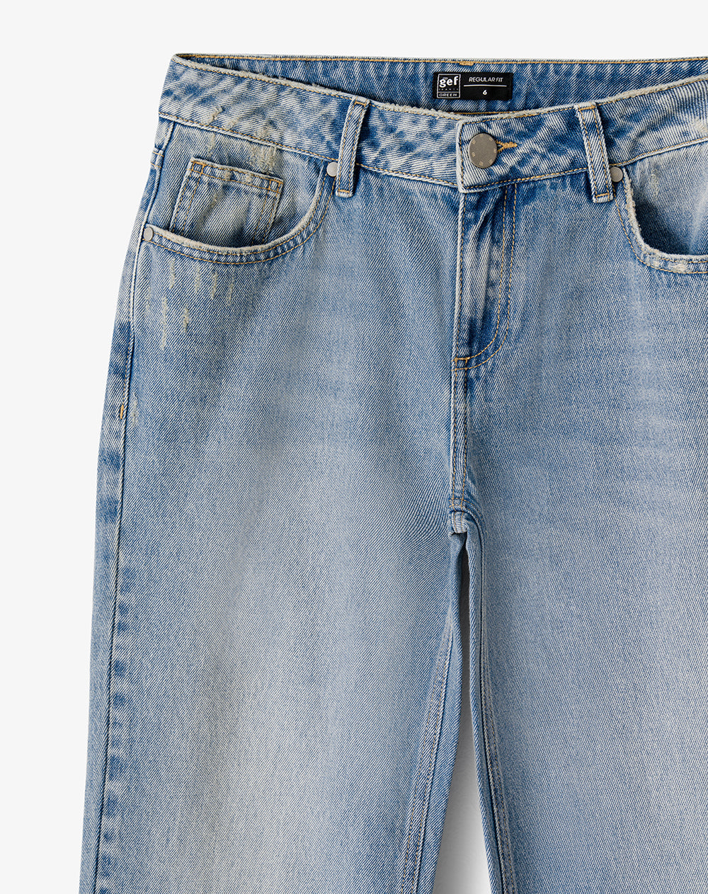 Jean regular fit tiro bajo indigo medio mujer