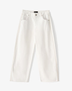 Pantalón wide leg fit tiro medio en drill crudo