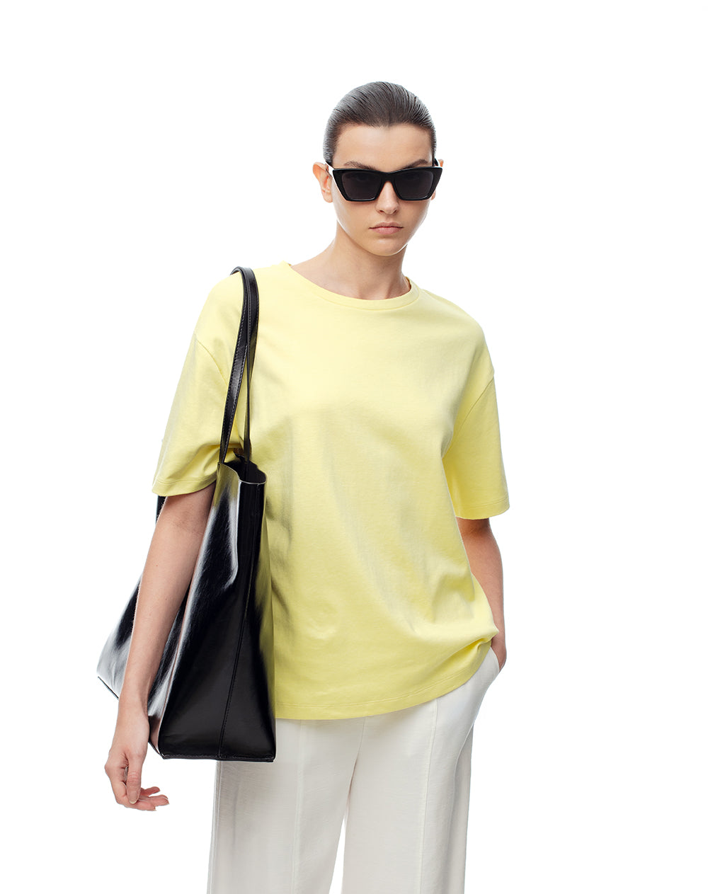 Camiseta oversize amarilla mujer