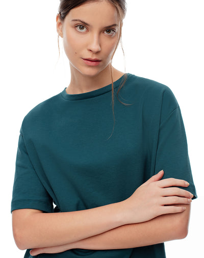 Camiseta oversize verde mujer