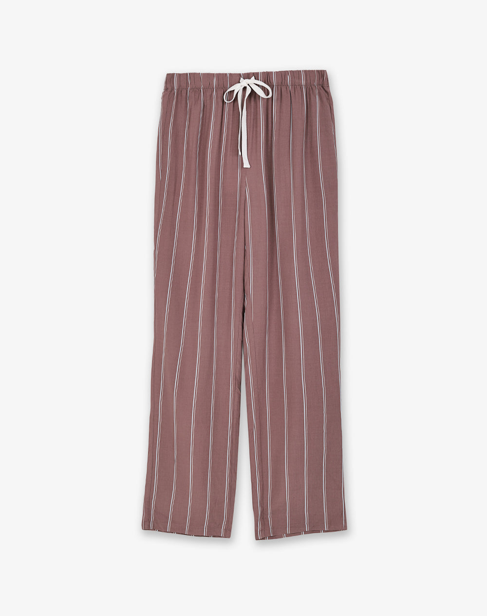 Pantalón regular tiro medio café rayas mujer