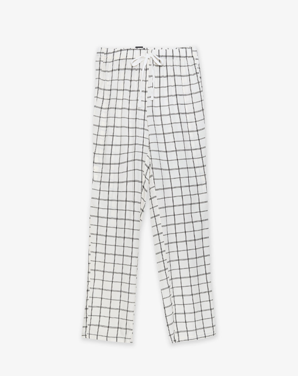 Pantalón regular fit tiro medio crudo estampado