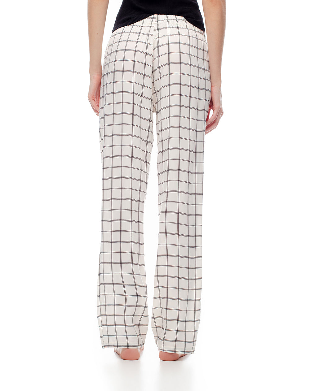 Pantalón regular fit tiro medio crudo estampado