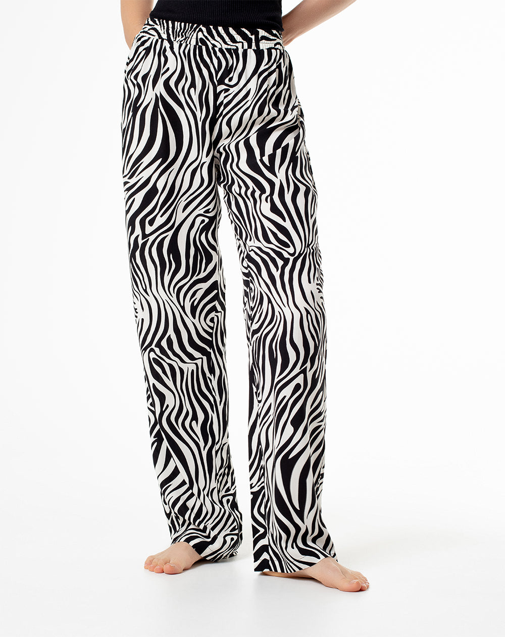 Pantalón Limi regular fit tiro medio crudo estampado