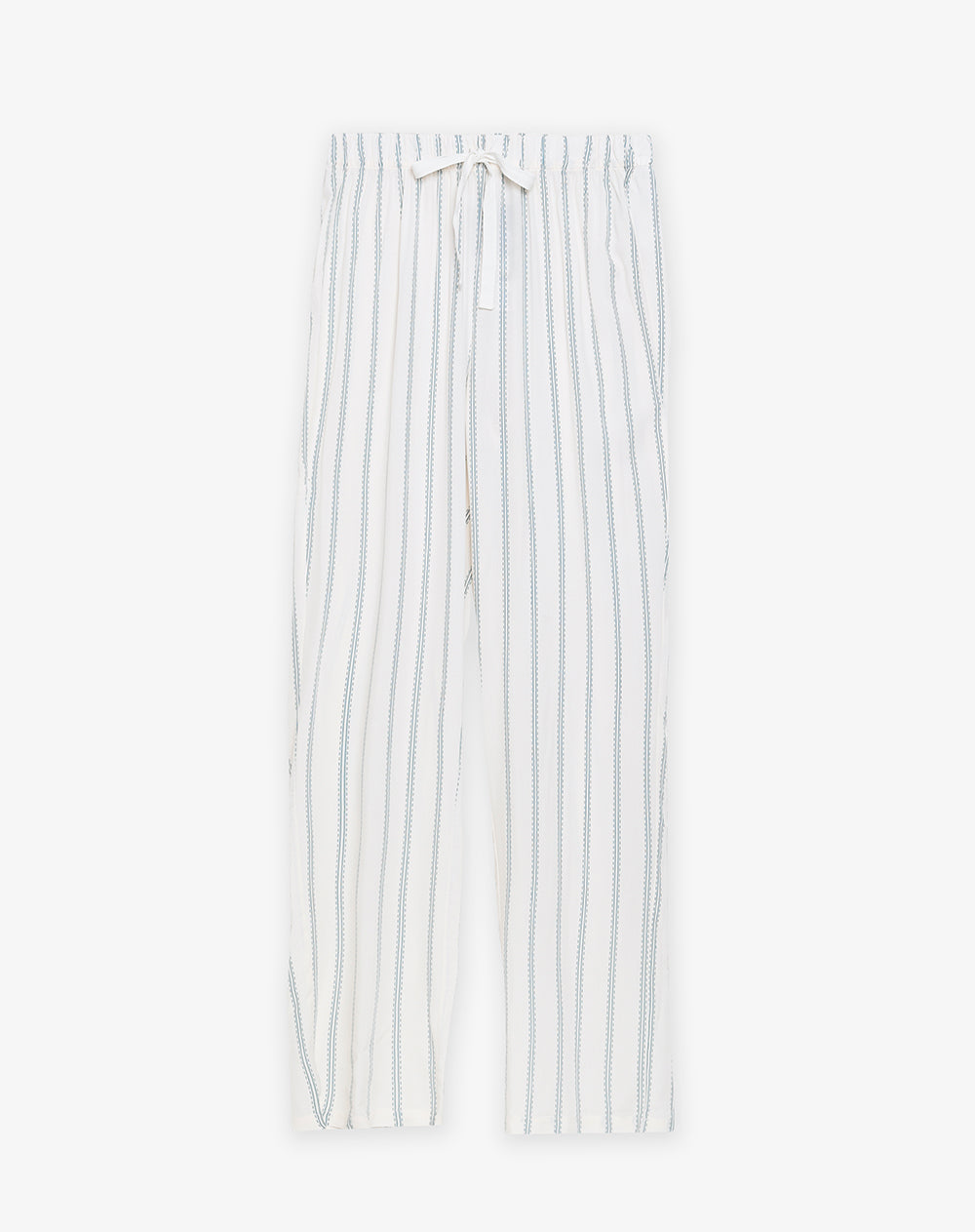 Pantalón regular fit tiro medio crudo rayas