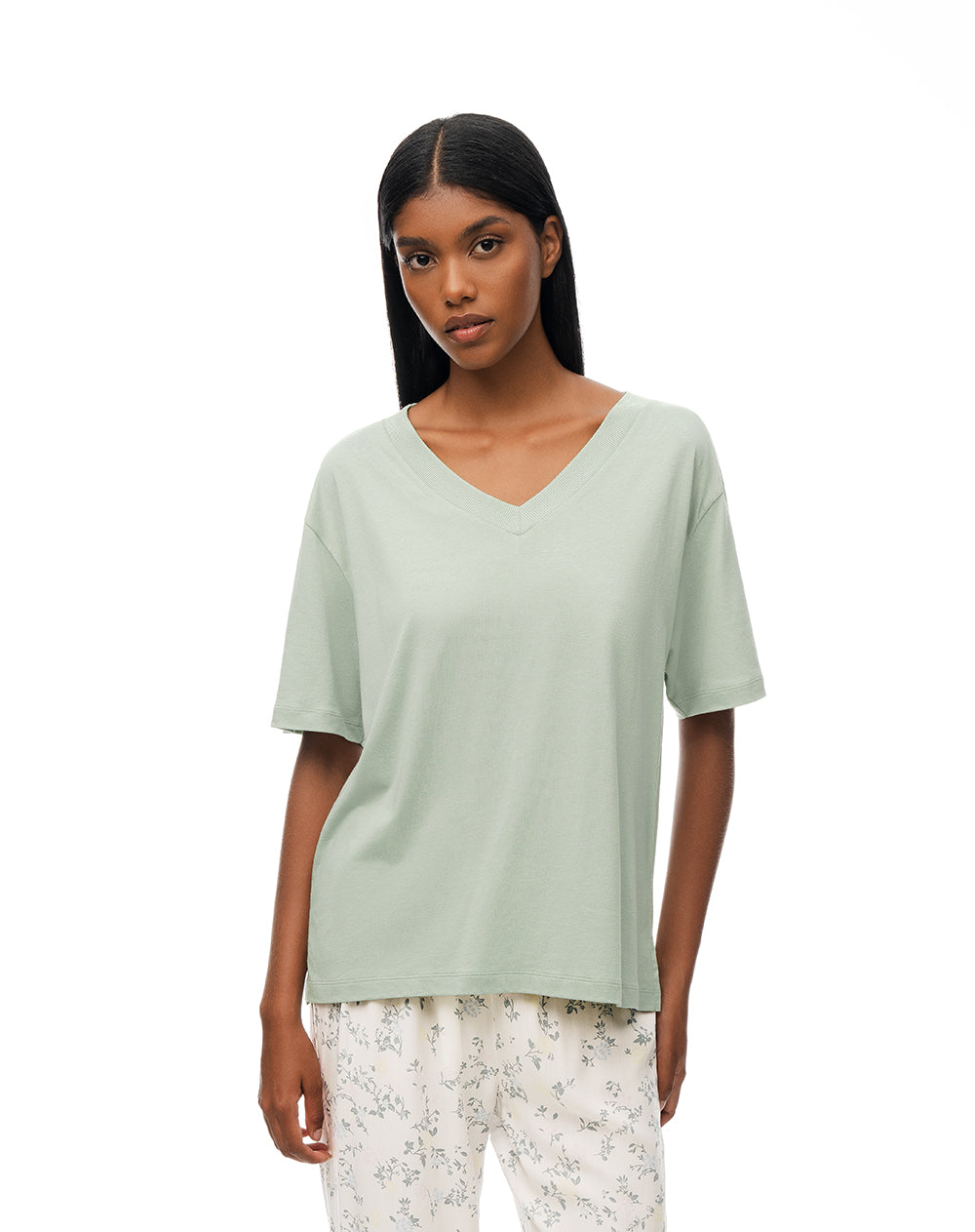 Camiseta relax verde mujer