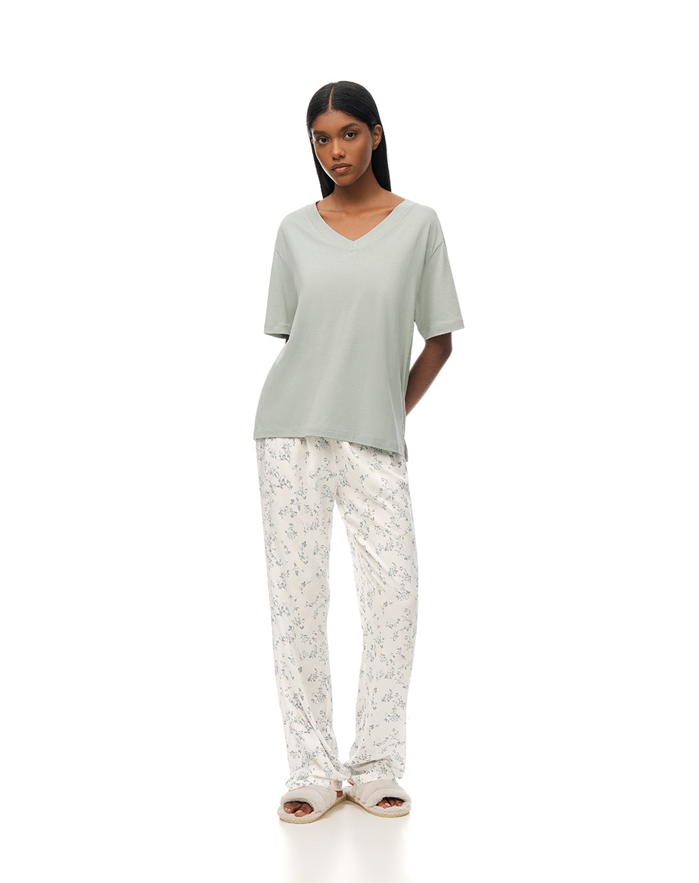 Camiseta relax verde mujer