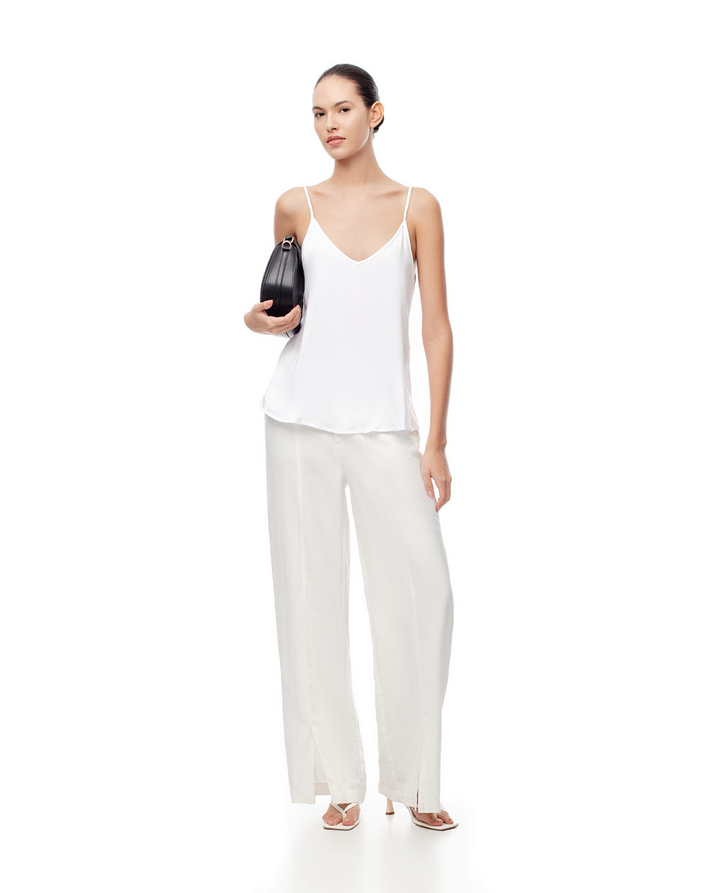 Camisa loose fit tiras blanca