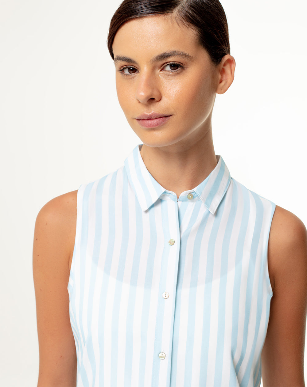 Camisa regular fit rayas azules