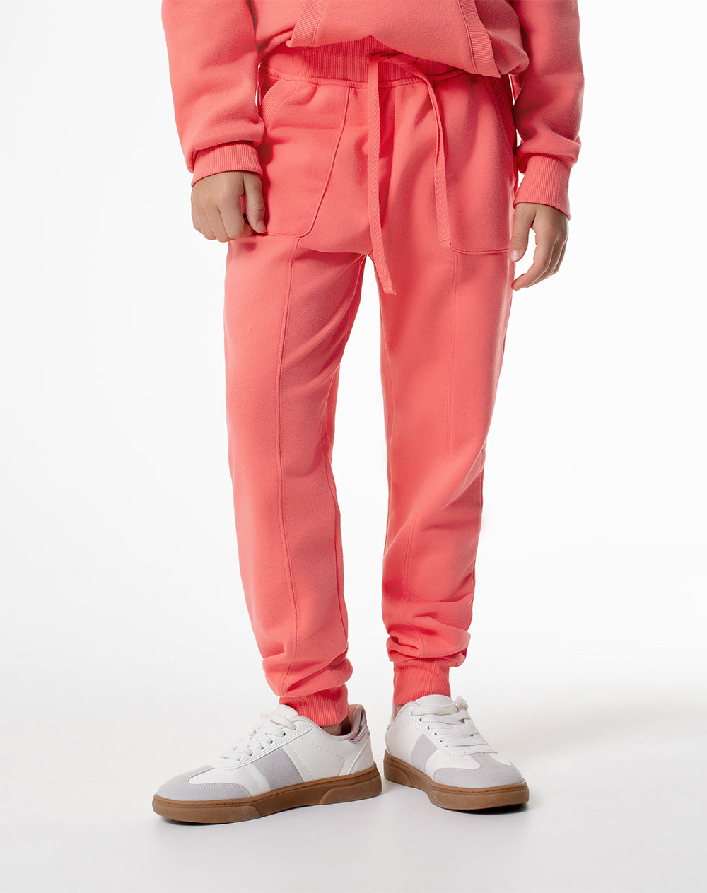Jogger Linus regular fit tiro medio coral