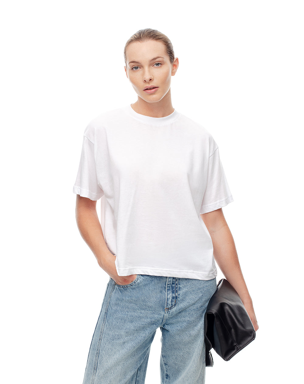 Camiseta Lipa relaxed fit manga corta blanca