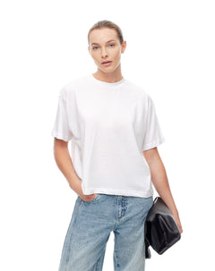 Camiseta Lipa relaxed fit manga corta blanca