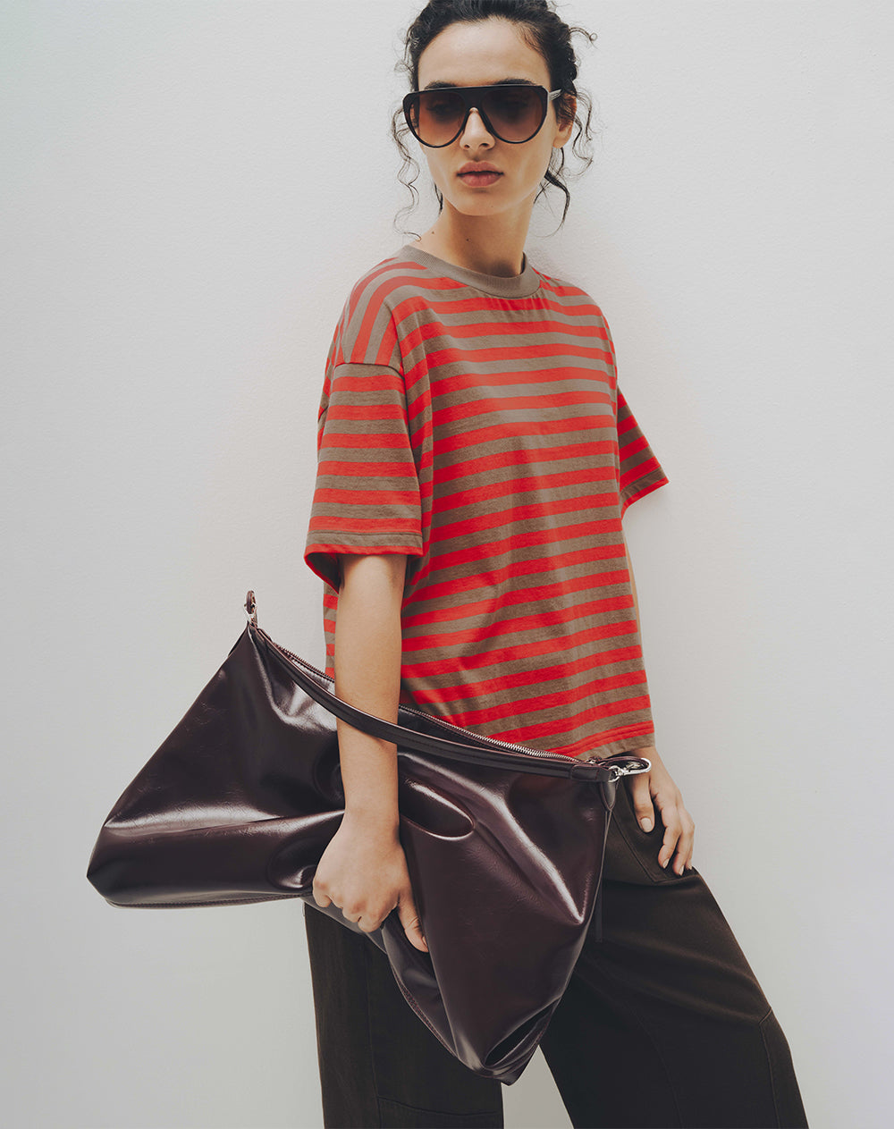 Camiseta oversize algodón rayas mujer