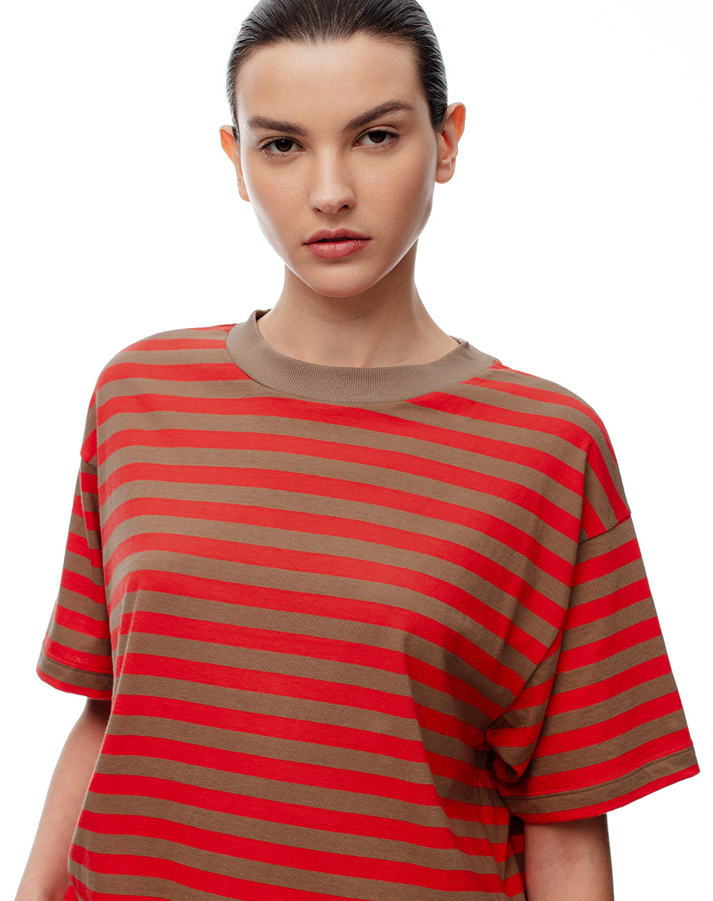 Camiseta oversize algodón rayas mujer