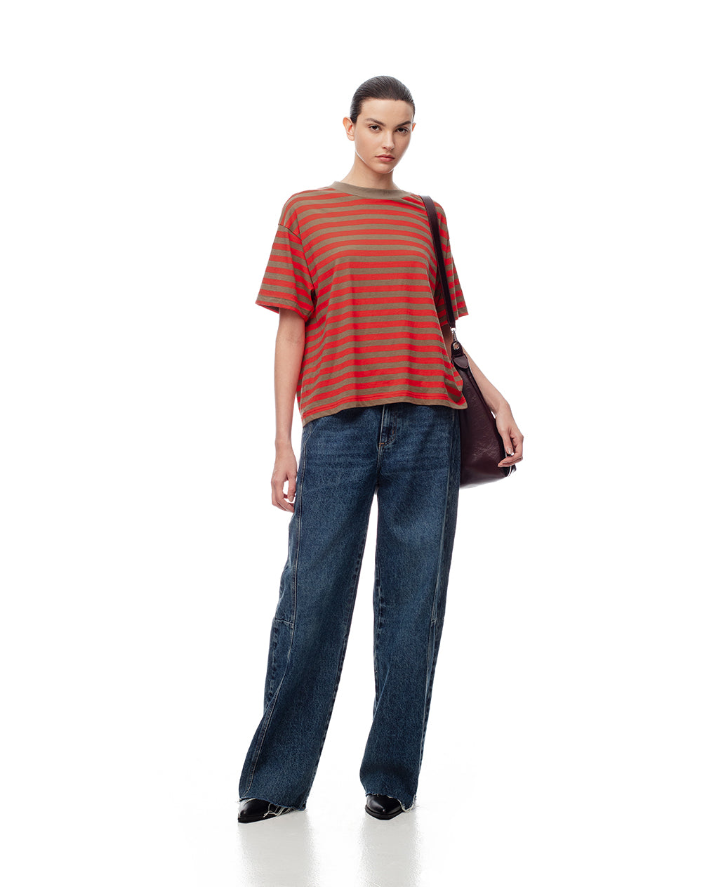 Camiseta oversize algodón rayas mujer