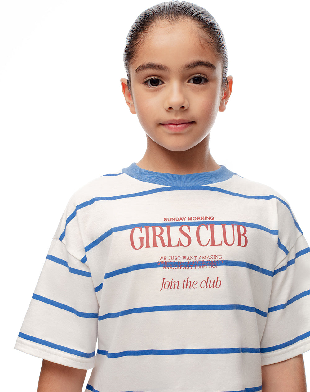 Camiseta oversize algodón rayas niña