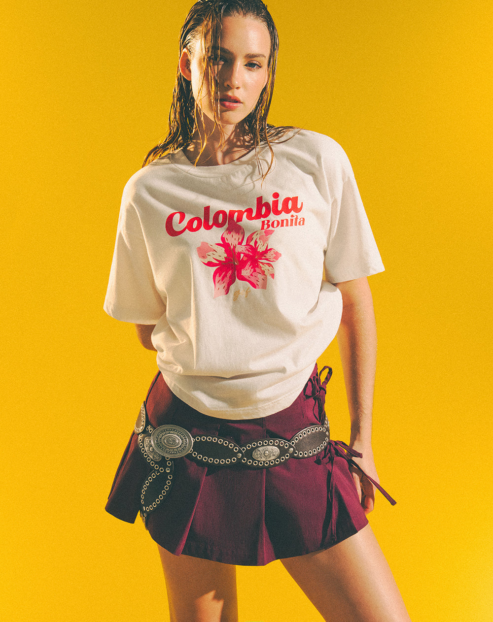 Camiseta relaxed fit manga corta blanca