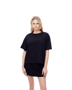 Camiseta oversize algodón negra mujer