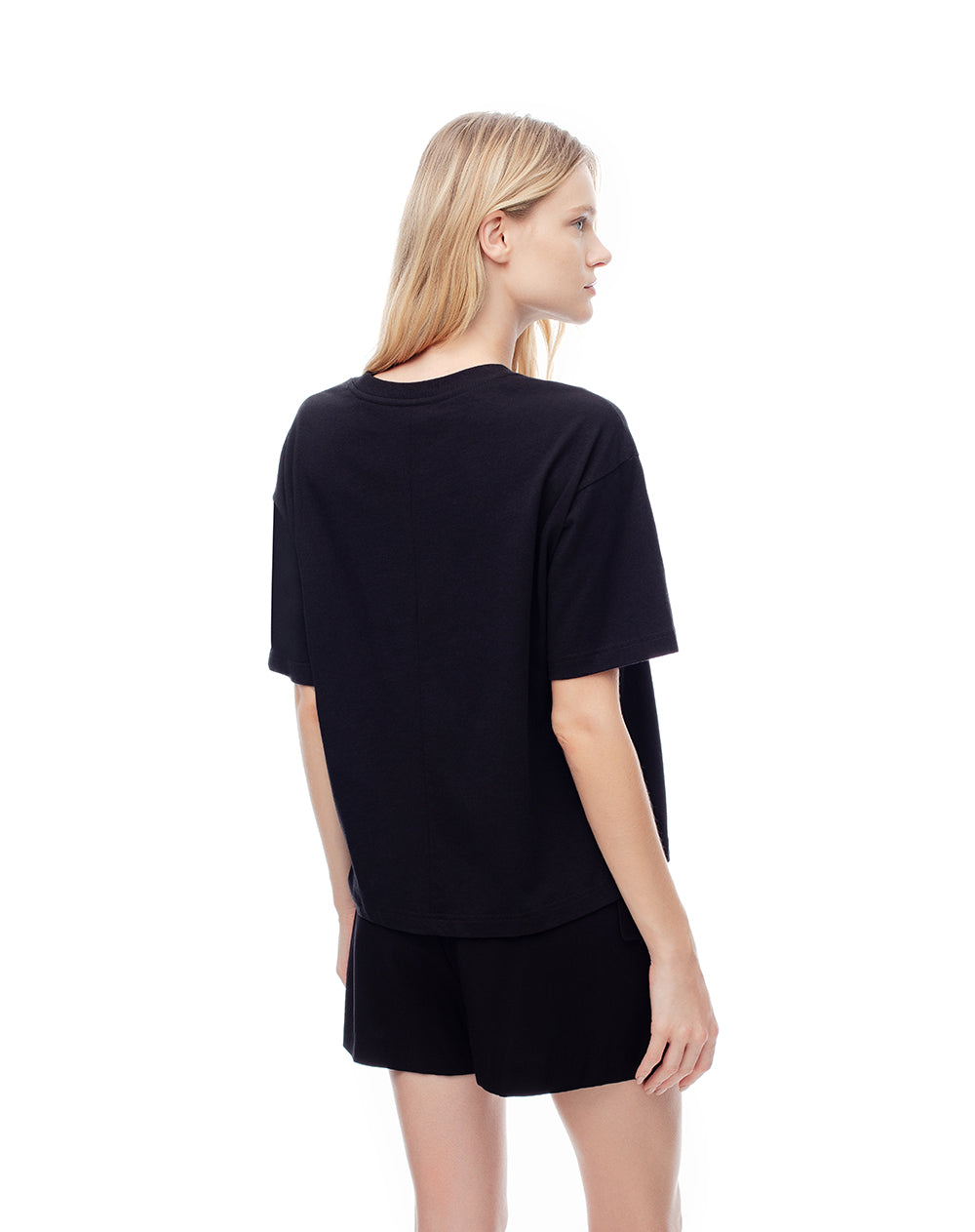 Camiseta oversize algodón negra mujer