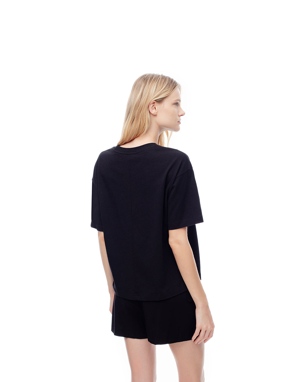 Camiseta oversize algodón negra mujer