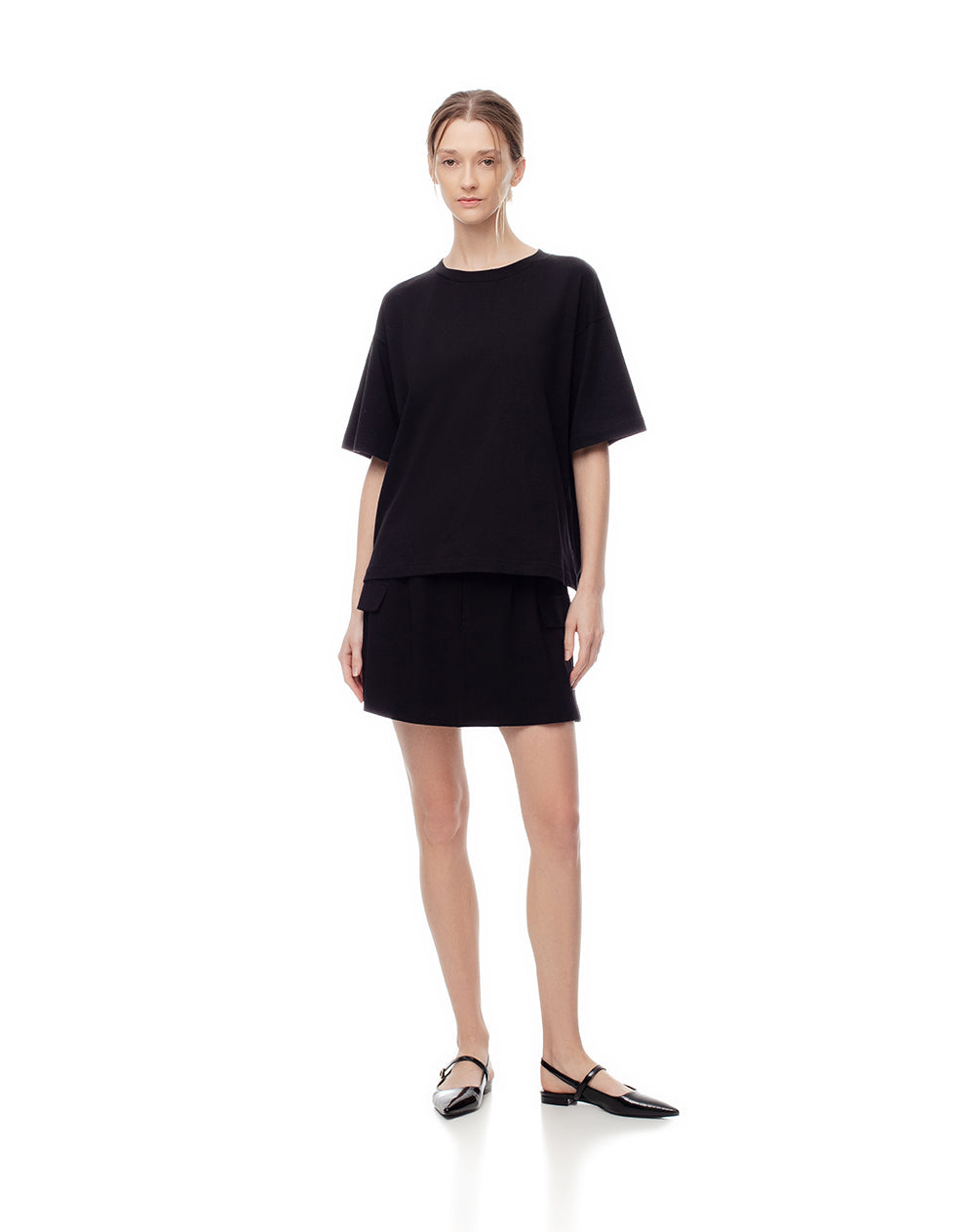 Camiseta Lipa relaxed fit manga corta negra