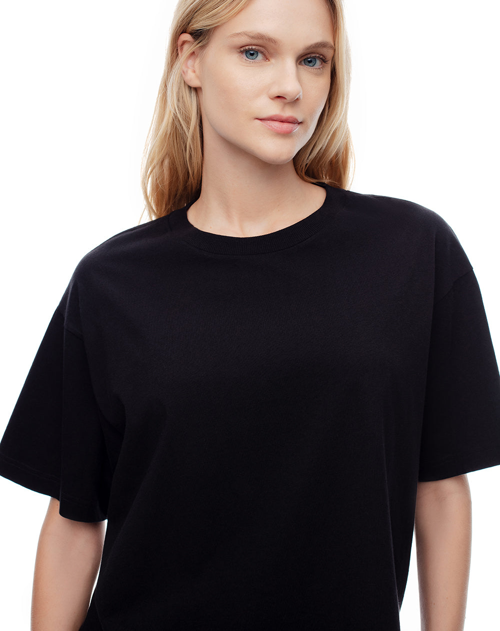 Camiseta oversize algodón negra mujer
