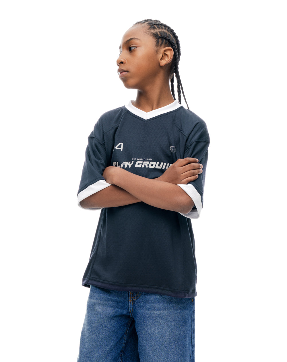 Camiseta regular fit manga corta azul