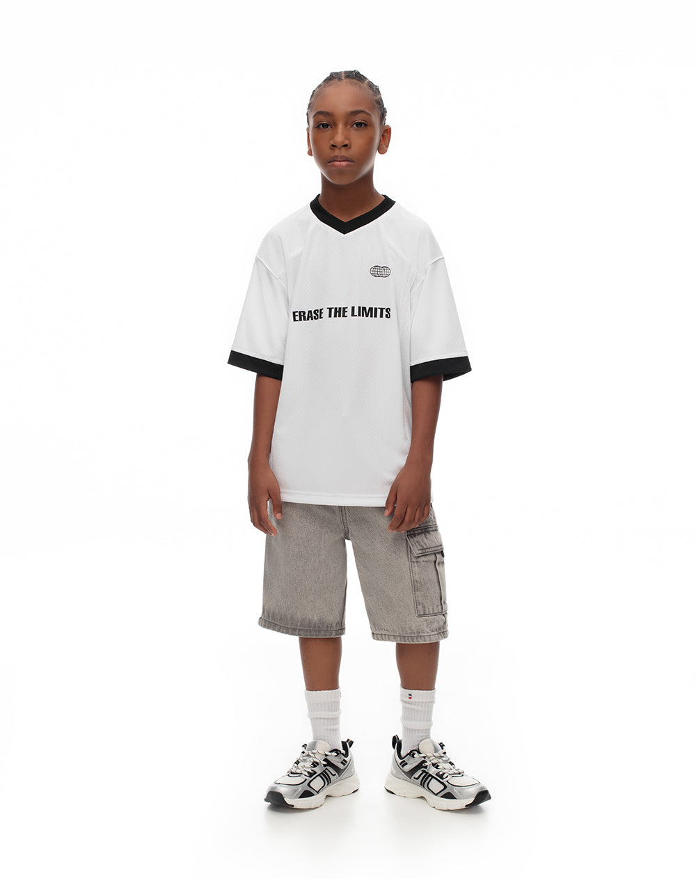 Camiseta oversize blanca estampada niño