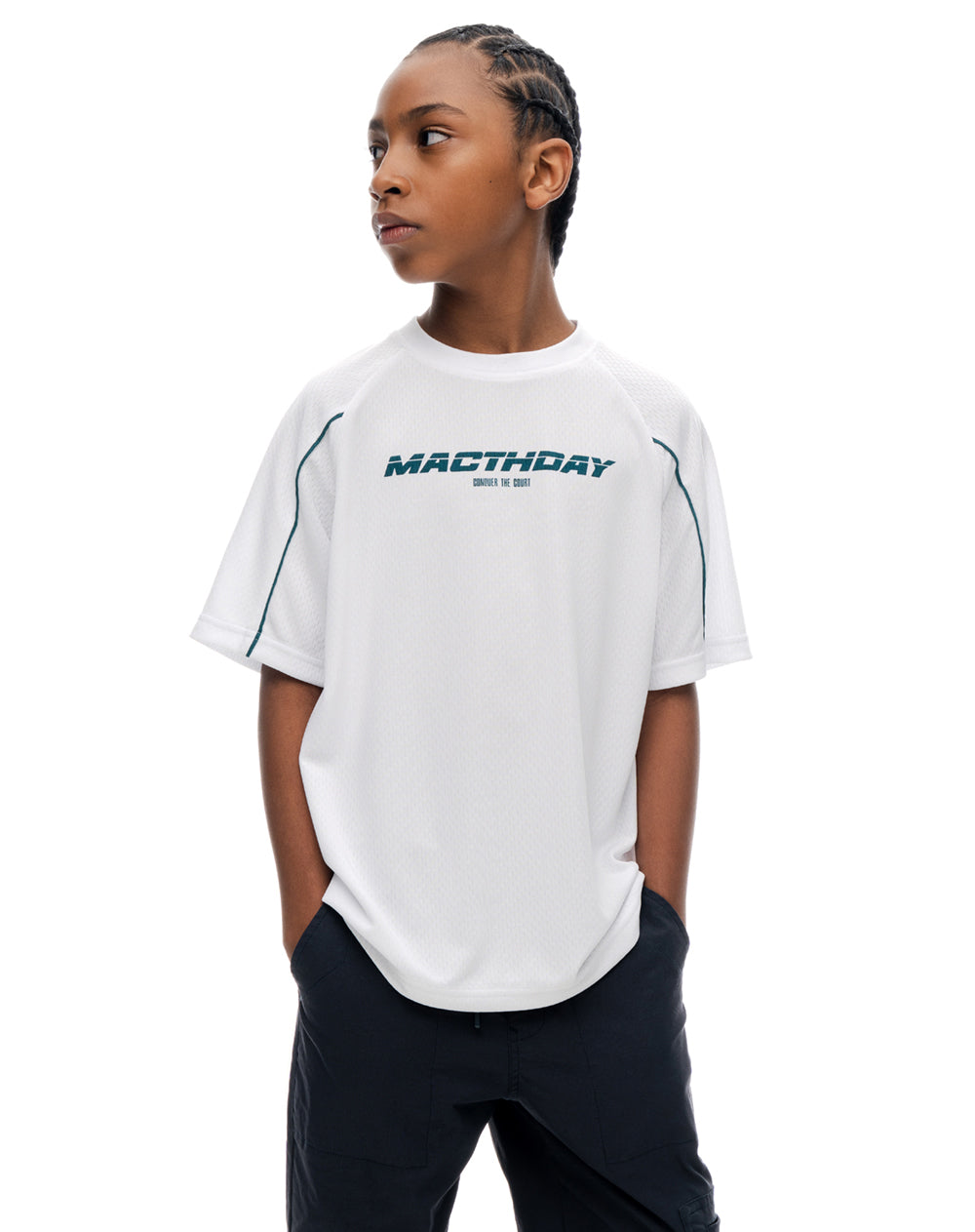 Camiseta regular manga corta blanca niño