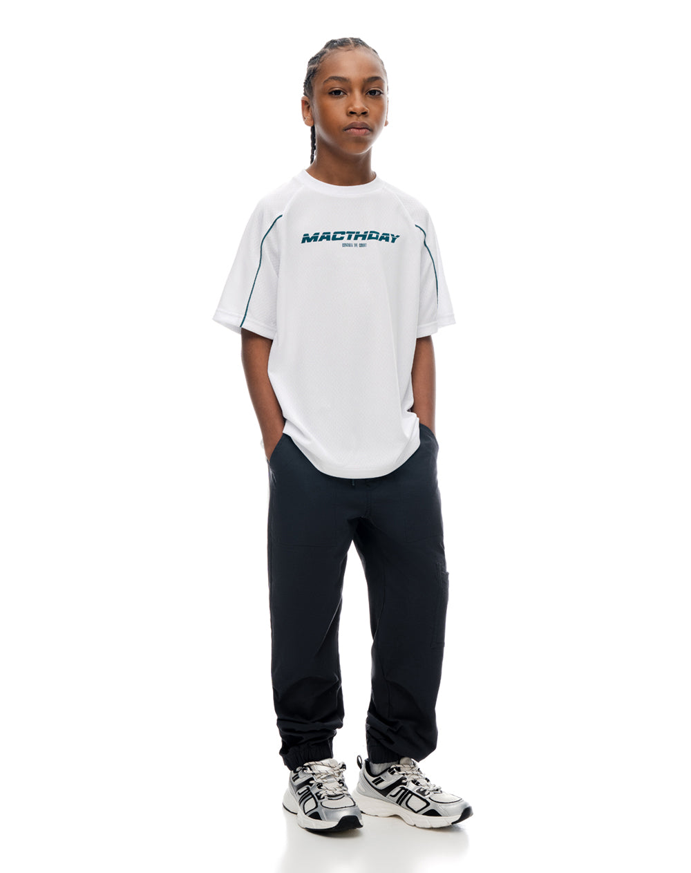Camiseta regular manga corta blanca niño