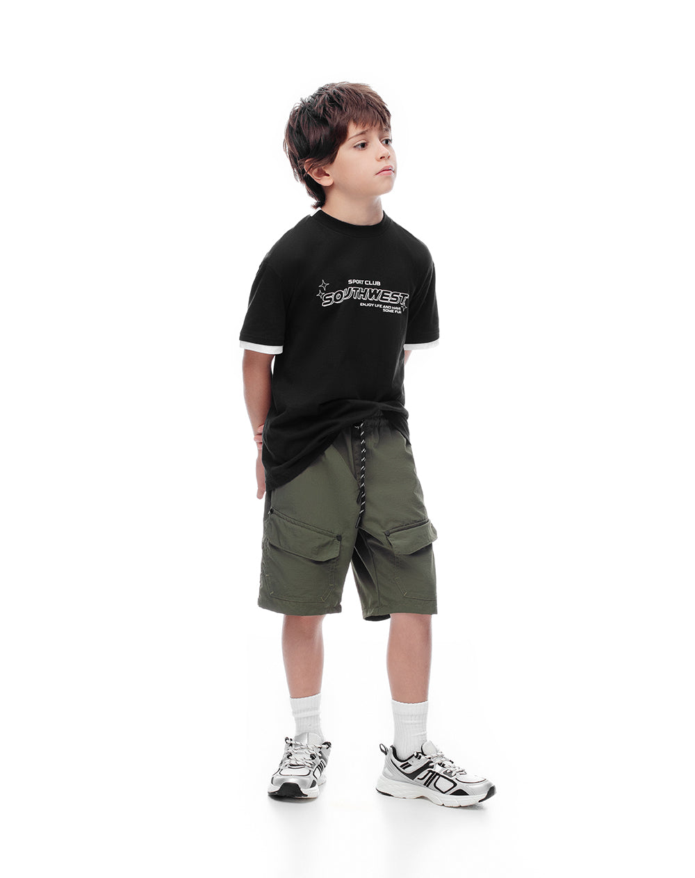 Bermuda regular fit en drill verde