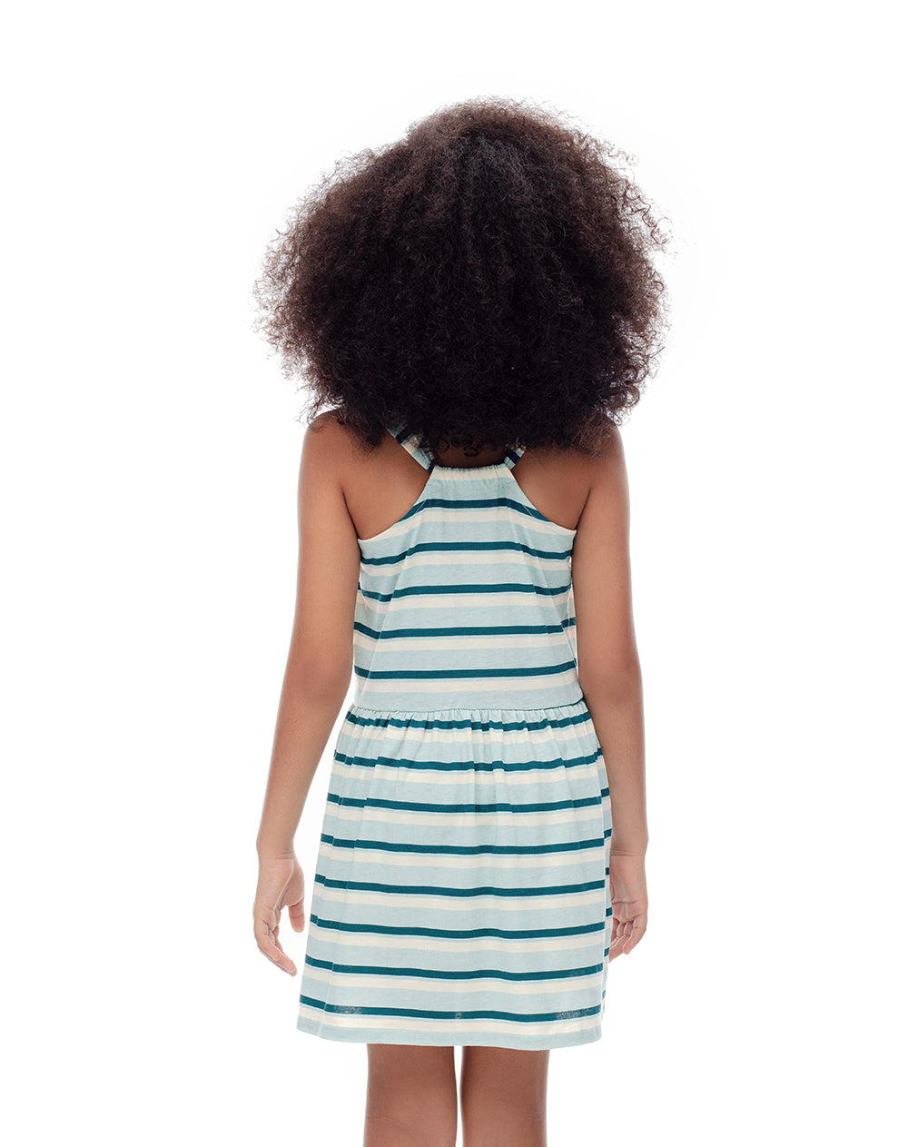 Vestido corto algodón rayas niña