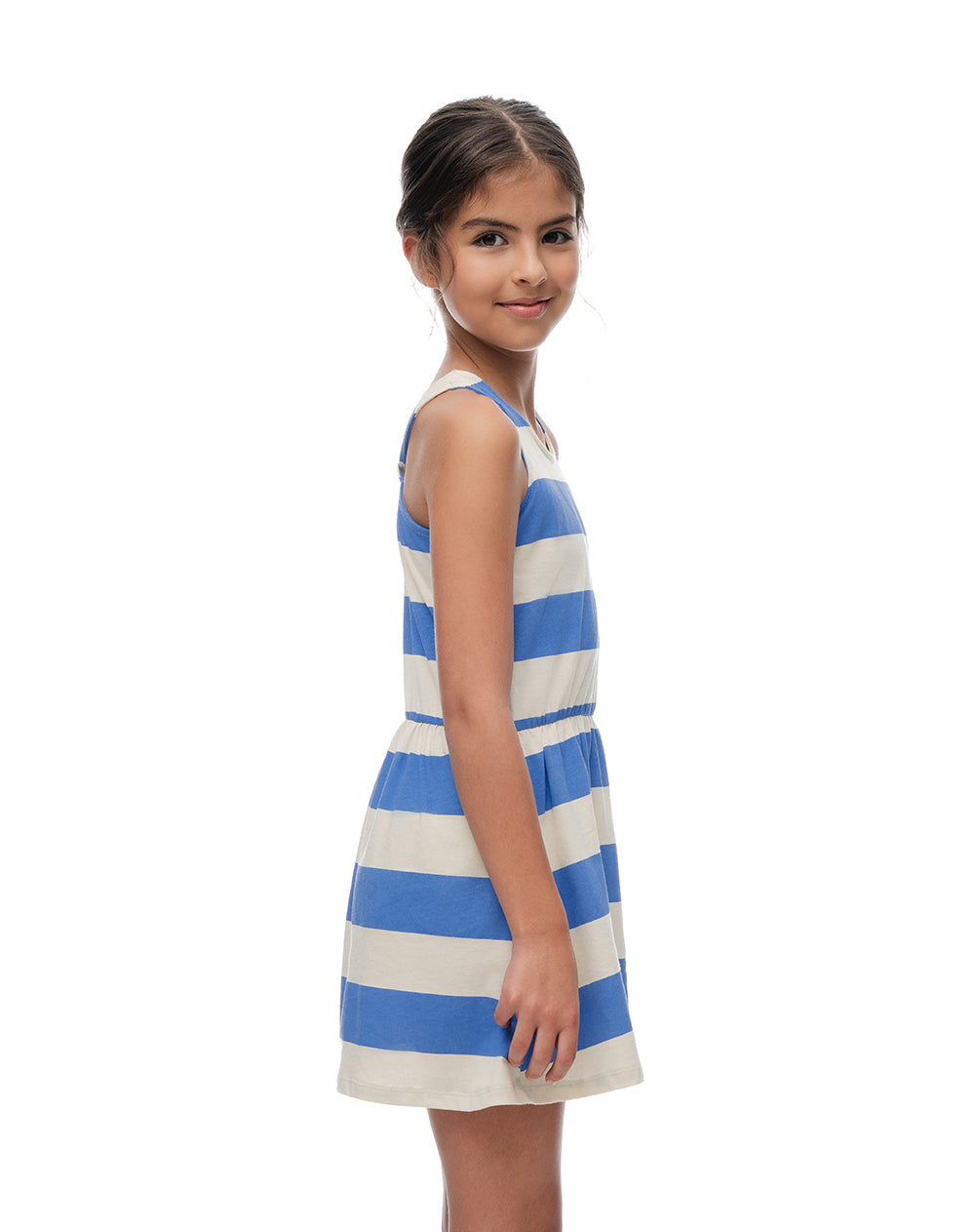 Vestido corto algodón rayas niña