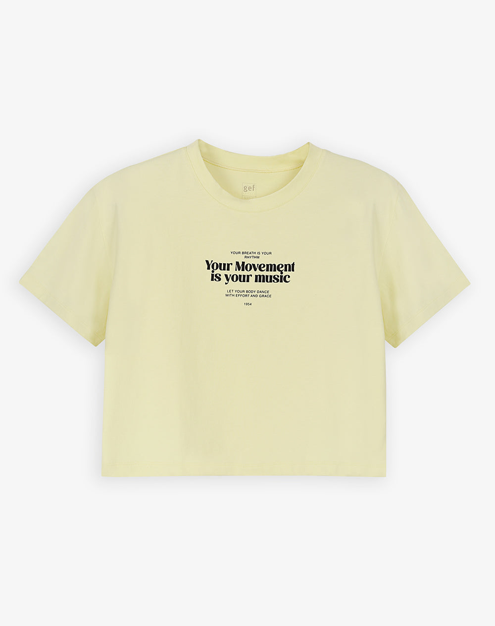 Camiseta crop regular algodón amarillo mujer