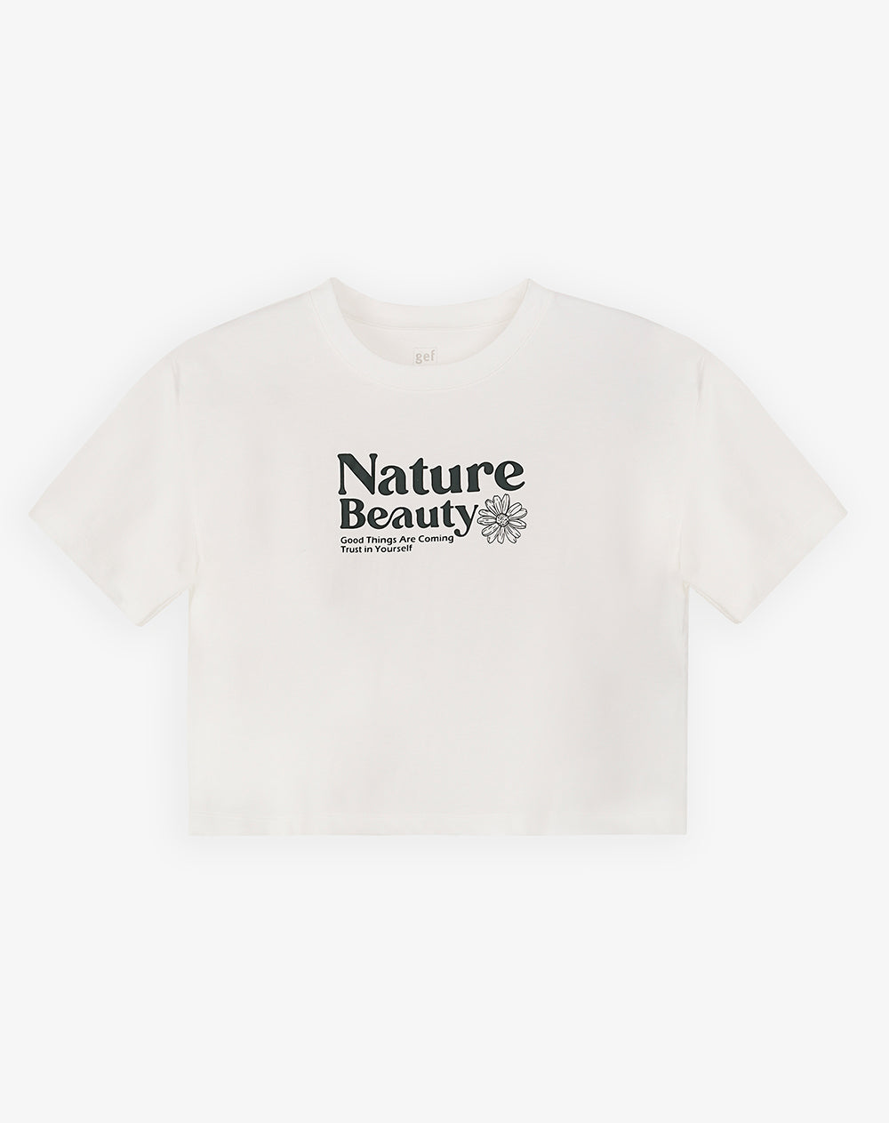 Camiseta crop regular algodón blanca mujer