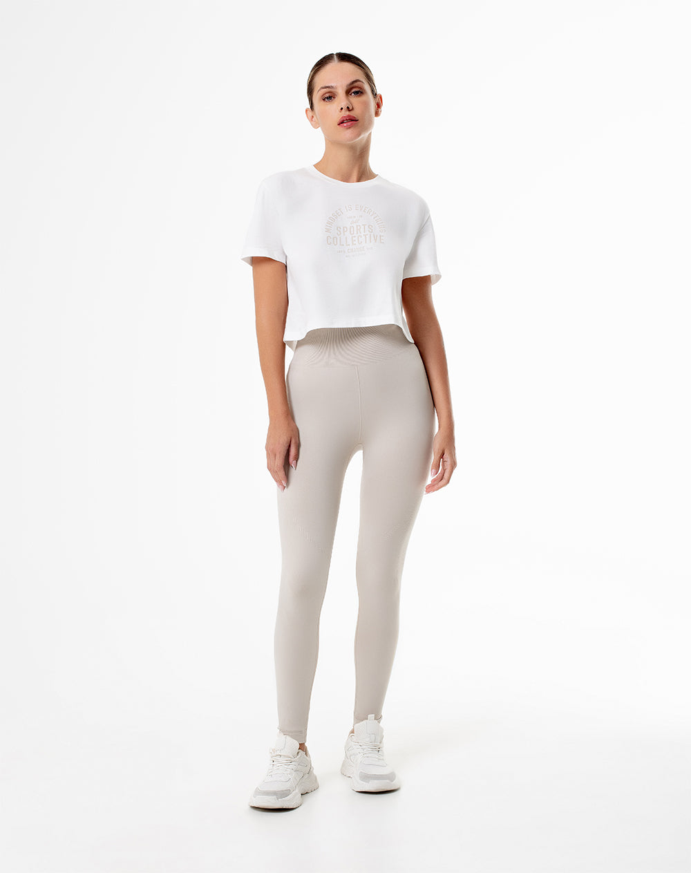 Camiseta Lite cropped fit manga corta blanca