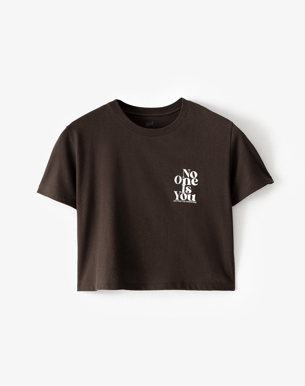 Camiseta cro regular algodón chocolate estampada mujer