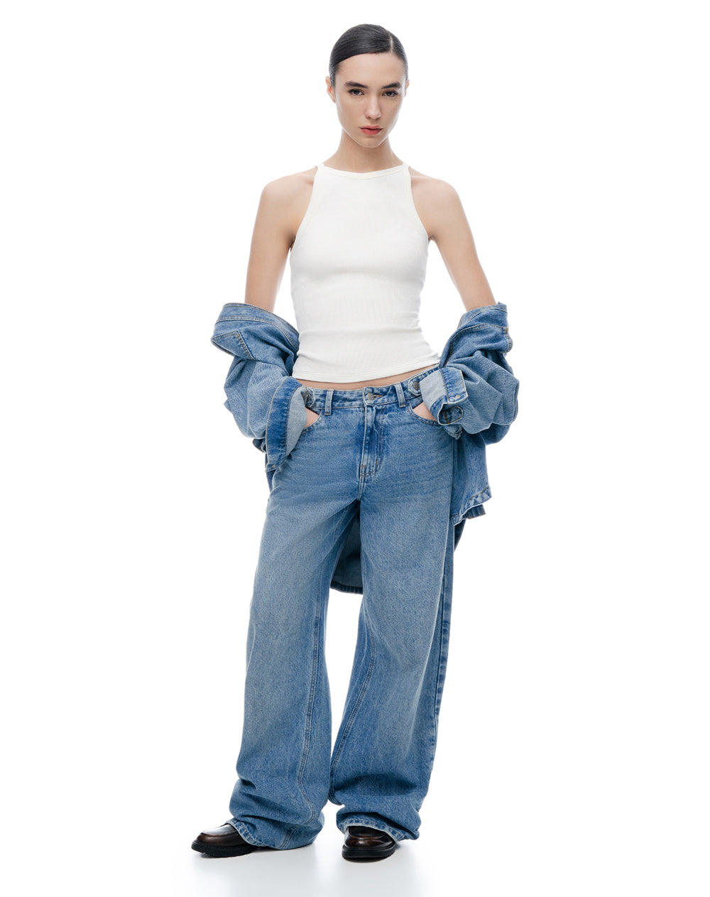 Camiseta esqueleto slim blanca mujer