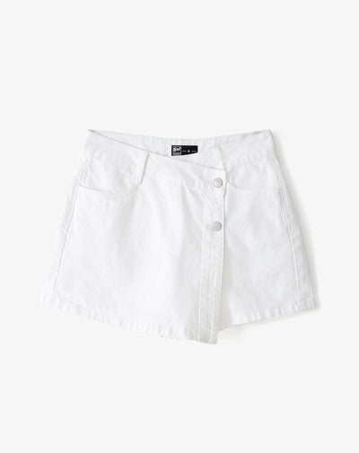 Falda short tiro alto blanca