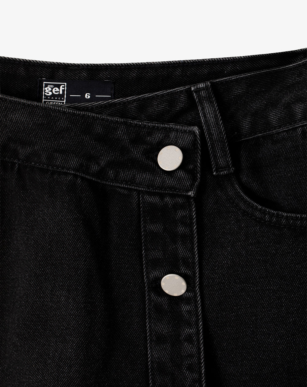 Falda short tiro alto denim negro mujer