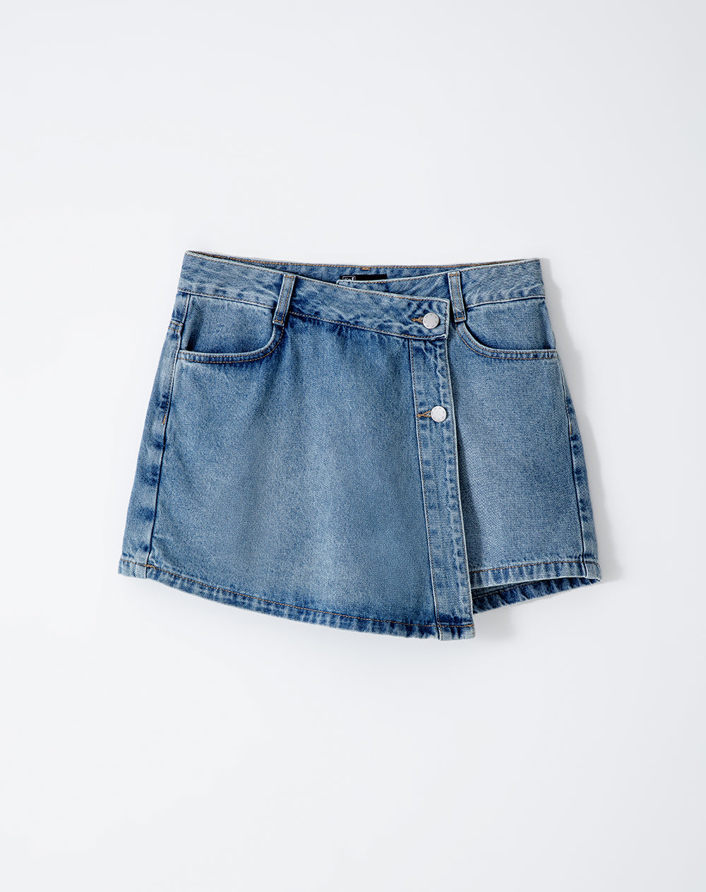 Falda short tiro alto índigo medio
